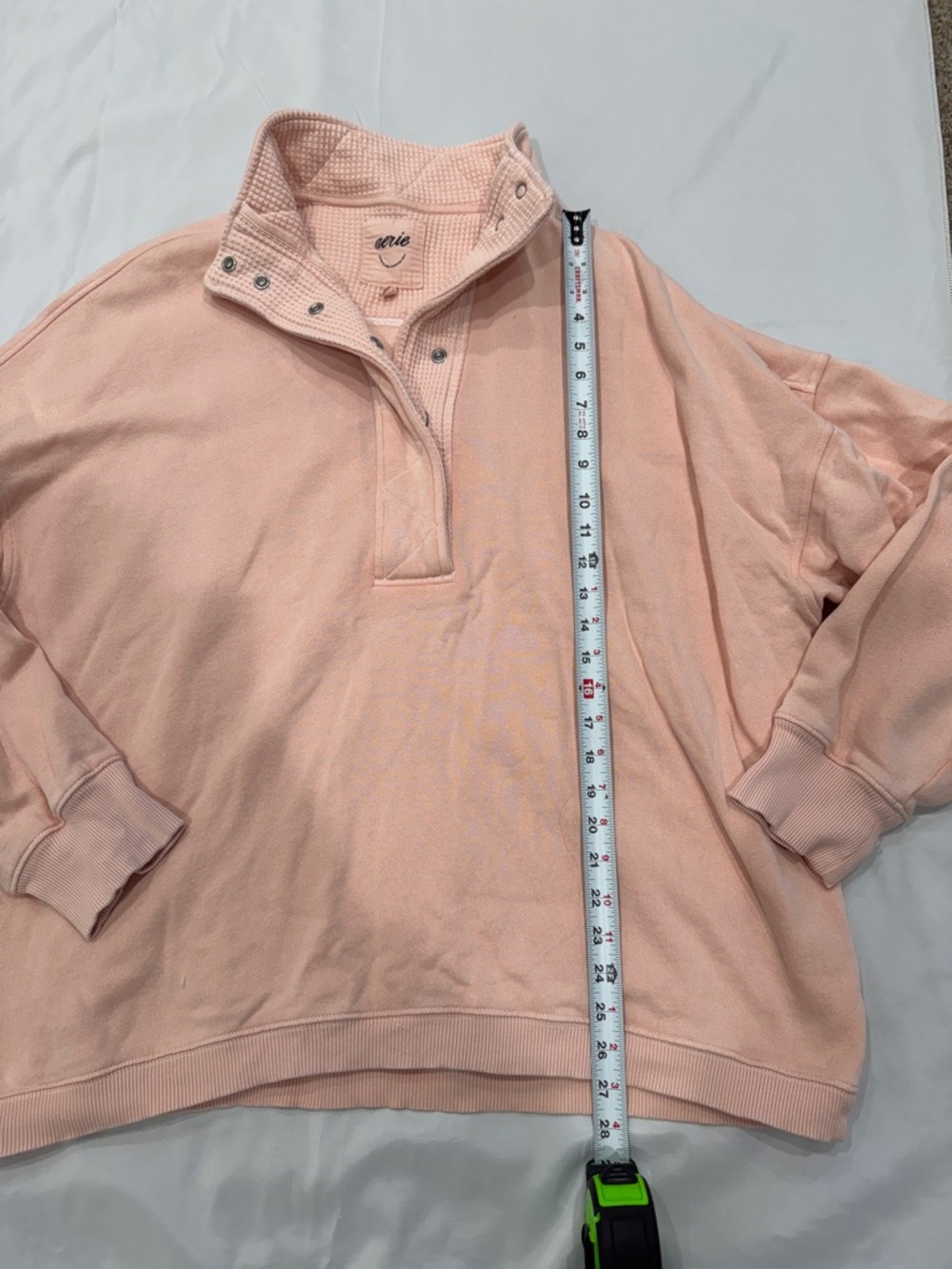 aerie Peach Snap-Button Pullover Sweater—XL - Picture 7 of 11